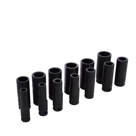 Urrea 1/2" drive, 12-point deep impact socket 13PC 74103